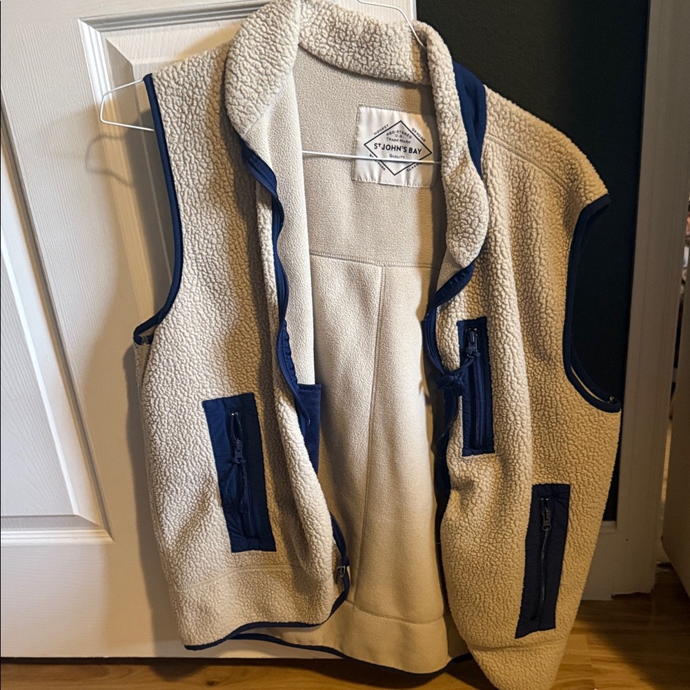 St. John's Bay Cream and Blue Vest